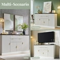 thumbnail image 6 of SinCiDo Farmhouse Fluted Buffet Cabinet with Storage, Kitchen Sideboard Cabinet with Adjustable Shelves for Dining Room, 6 of 6