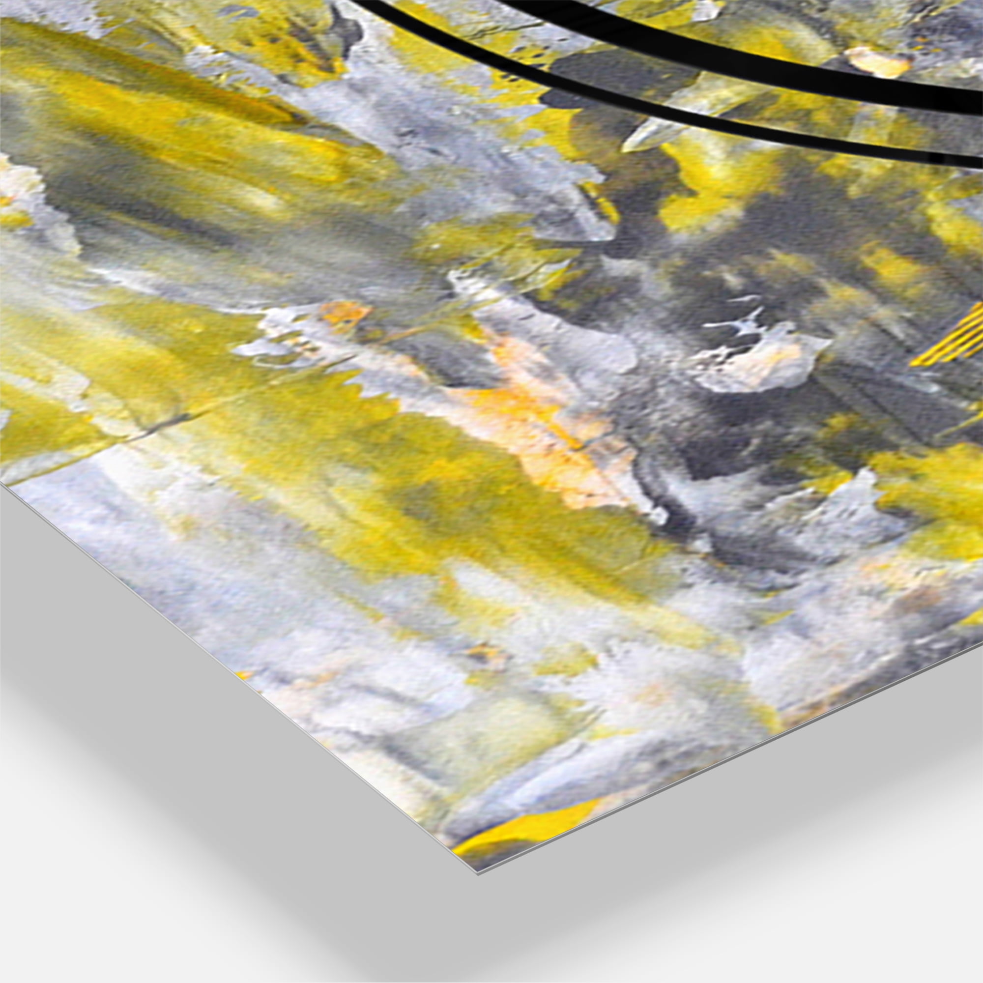 Designart 'Grey and Yellow Abstract Pattern' Modern wall clock