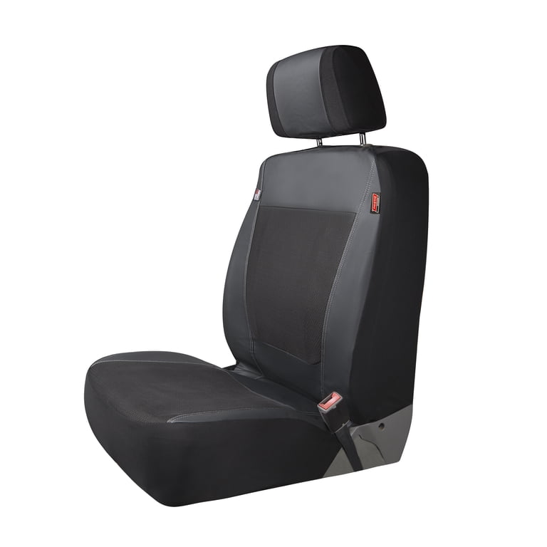JieDa × Dickies COVER ALL BLACK 2 Genuine Dickies 2-Piece Black Kodiak Vegan Leather Car Seat Covers