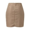 thumbnail image 3 of Aayomet Midi Skirt Women's Stretchy Pencil Skirt Side Pleated Business Skirts with Belt,Khaki XL, 3 of 5