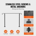 thumbnail image 2 of KFFKFF Handrails for Outdoor Steps, Fit 3-5 Steps Outdoor Stair Railing, Wrought Iron Handrail, Flexible Front Porch Hand Rail, Black Transitional Hand railings for Concrete Steps or Wooden Stairs, 2 of 9