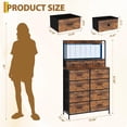 thumbnail image 4 of Commode Intelligente avec 11 Tiroirs en Tissu - Station de Recharge Intégrée (Sans Fil/USB), Éclairage DEL RVB Contrôlé par Application - Armoire de Rangement Industrielle Haute, Conception Anti-Basculement pour Chambre, Salon, Garde-Robe, 4 of 8