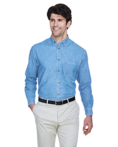 light blue denim shirt mens outfit