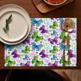 thumbnail image 5 of Tropical Butterfly Floral Artistic Pattern Heat Resistant Flax Table Mats, Wrinkle Free Machine Washable Place Mats for Dining Table, Cute Aesthetic Design for Butterfly Lover, Set of 4, 5 of 6