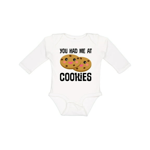 Inktastic You Had Me at Cookies Boys or Girls Long Sleeve Baby Bodysuit