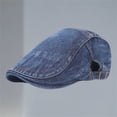 thumbnail image 2 of MEICHEN Denim Beret Hats Solid Color Visor Hat Cabbie Driving Hat Cotton Dad Cap for Women, 2 of 3