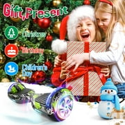 LENOGE Bluetooth Hoverboard, 6.5 300W Powerful Motor Hover Board with LED Lights, 6-10MPH Max Speed Self Balancing Electric Scooter