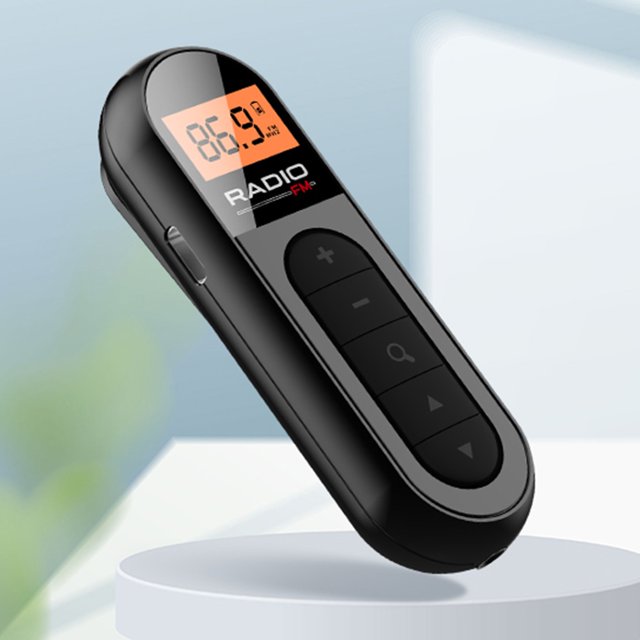 Radio Lavalier Bsvklp Mini bolsillo FM recargable para reuniones deportivas