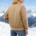 thumbnail image 3 of Gytharion Women’s Plus Size Fleece Jackets Zip Up Warm Lined Bomber Coats Turn Down Collar Long Sleeve Winter Jackets for Fall and Winter, 3 of 8