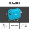 thumbnail image 7 of Liquipel Powertek Neon 20W Combo Wall Charger - Blue, 7 of 7