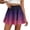 Purple, variant on Plus Size Spring Women's Casual Elegant Solid Color A-Line Short Skirt Ladies Ruffled Hem Elastic Waistband A-Line Skirts Women's clothing
