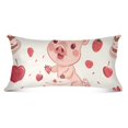 Cute Pig Eating Cake Strawberry Cherry Plush Pillowcase Pillow Slip
