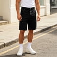 thumbnail image 5 of Mens Denim Cargo Shorts Button Zipper Various Pockets Straight Leg 5 Inch Inseam, 5 of 9