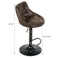 thumbnail image 2 of Costway Set of 2 Adjustable Bar Stools Swivel Bar Chairs Hot-stamping Cloth Retro Brown Low Back, 2 of 12
