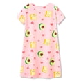 thumbnail image 2 of Beezizac Teen/Little Girls Nightgown – Summer Short Sleeves Sleepwear Cute Pink Avocado Nightdress Pajama Size 18, 2 of 7