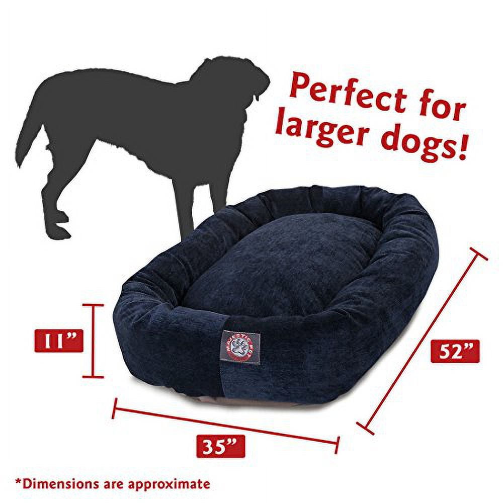 Majestic Pet Villa Velvet Bagel Pet Bed for Dogs, Calming Dog Bed Washable, Extra Large, Navy Blue