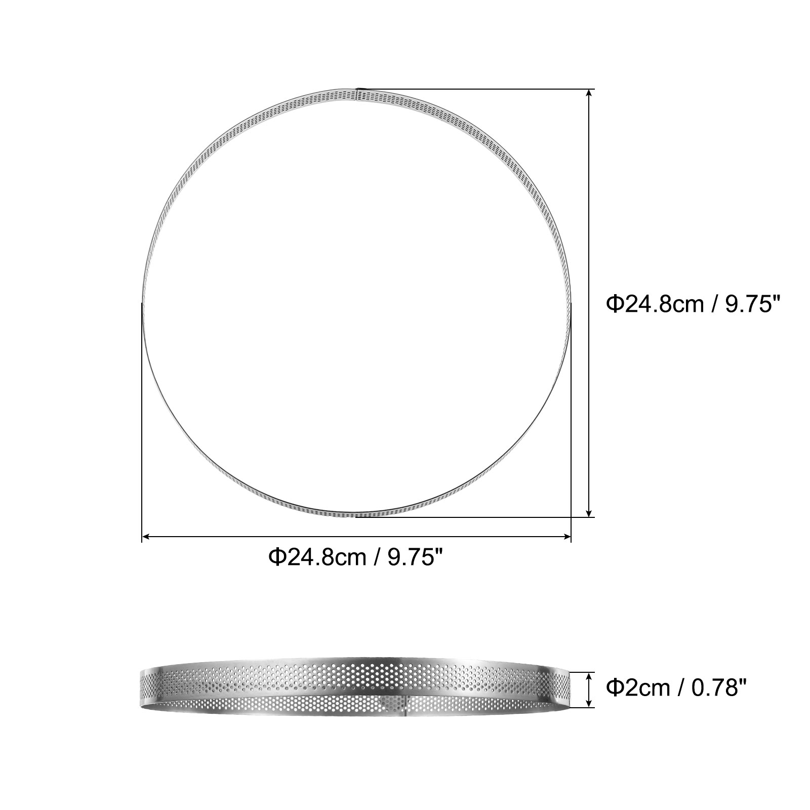 Unique Bargains Stainless Steel Small Cake Rings Set for Creating Desserts 9.7in Silver