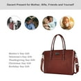 thumbnail image 2 of Mosiso Water-Resistant Premium PU Leather 15.6"-17" Laptop Tote, Brown, 2 of 6