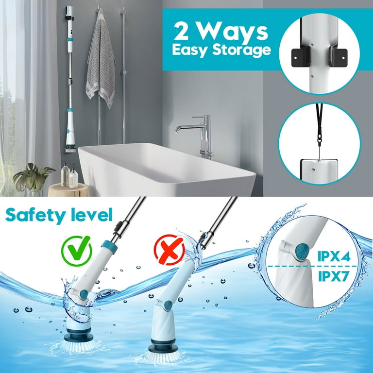 AYOTEE Electric Spin Scrubber, Dual Speed Cordless Electric Shower