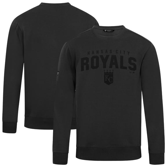 Men's Levelwear Black Kansas City Royals Zane Team Arch Pullover Sweatshirt
