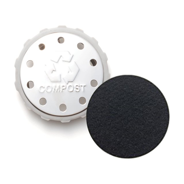 Jarware Mason Jar Tapa de acero inoxidable para abono para tarros de boca ancha con 4 filtros de carbón