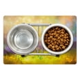 thumbnail image 1 of Flower Pet Mat for Food and Water, Pastel Colored Floral Lawn and Hazy Shallow Depth of Field Nature Depiction Design, Non-Slip Rubber Mat for Dogs and Cats, 18" X 12", by Ambesonne, 1 of 2