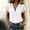 White, variant on ZunFeo Womens Cotton Blend V Neck Ruffle Sleeve Blouse Loose Fit Casual Summer Army Green Top,Size M