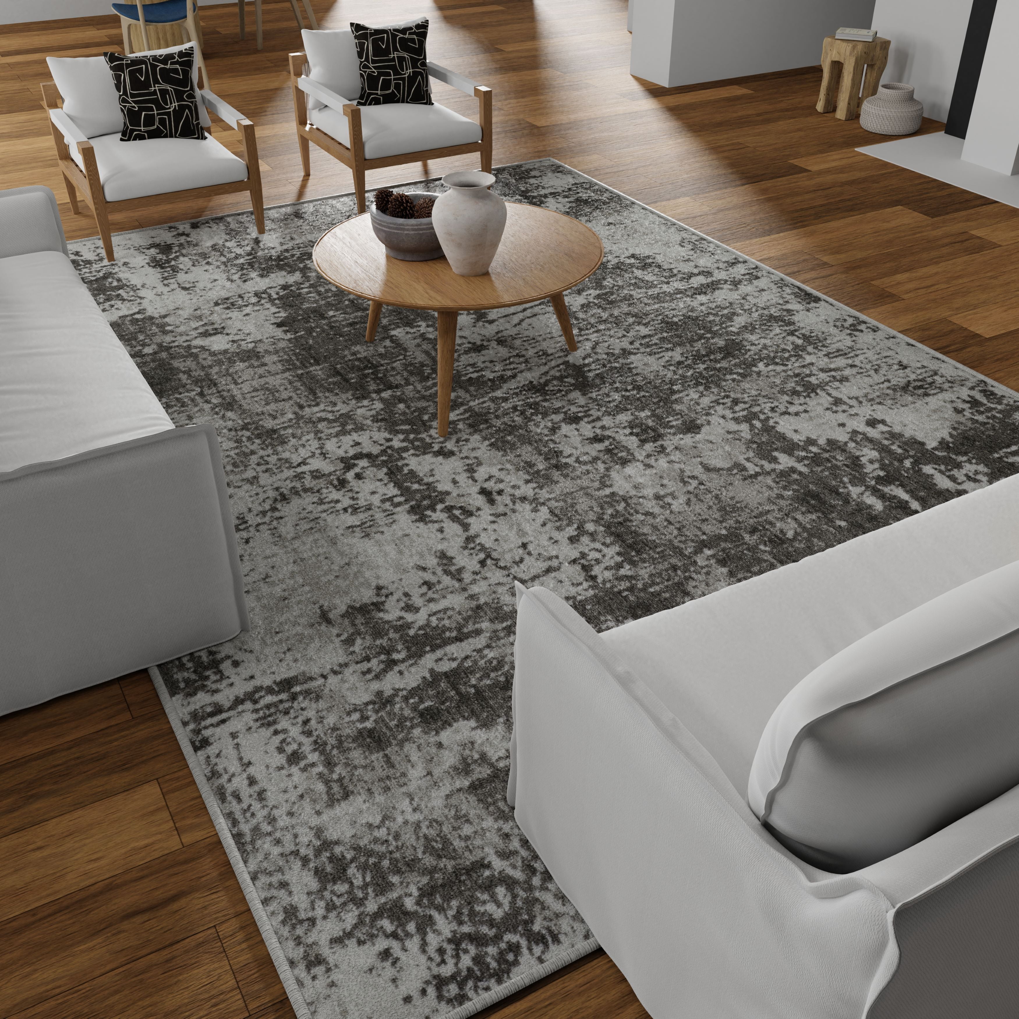 Loomaknoti Rhane Alenzi 4' x 6' Gray Abstract Indoor Area Rug