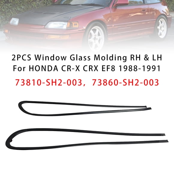 2PCS Window Glass Molding RH & LH For HONDA CR-X CRX EF8 1988-1991