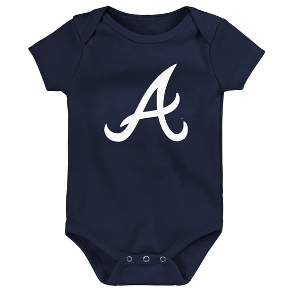 Newborn & Infant Outerstuff Navy Atlanta Braves Primary Team Logo Bodysuit