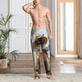 thumbnail image 4 of Salouo Cat In Sun Hat Print Pajama Pants for Men, Lounge Pants Elastic Waistband Casual Men's sleepwear Loungewear Sleep Pajama Pant -XX-Large, 4 of 7