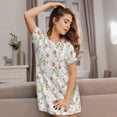thumbnail image 6 of Salouo Roses Flowers Print Short Sleeve Sleepshirt for Womens Comfy Nightgown Scoopneck Cute Nightdress Ruffle -X-Large, 6 of 7