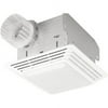 Heavy Duty Fan/Light, 80 CFM; Ventilation Fan with White Grille