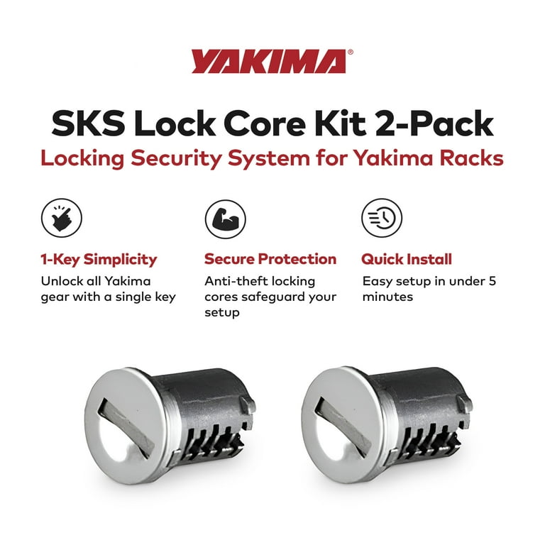 Yakima Car Rack System Component SKS Lock Core Kit with Key (2