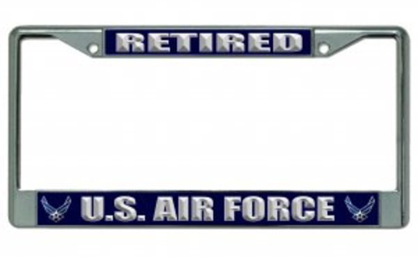 AIR FORCE Chrome U.S AIR FORCE License Plate Frame Tag Cover Aluminum Metal