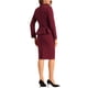 thumbnail image 3 of Conjunto de falda de 2 piezas para mujer INSPIRE CHIC, blazer peplum, falda lápiz de cintura alta, atuendo de trabajo en color rojo vino, 3 of 6
