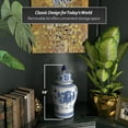 thumbnail image 4 of Red Lantern 18" Ladies Blue & White Porcelain Temple Jar, 4 of 7
