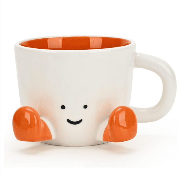 Coffee Mugs,Cute Funny Mug for Women, 12.8oz/380ml Ceramic Coffee Tea Cups, Office Mug Gift Orange,1pcs * Coffee Mugs,Orange