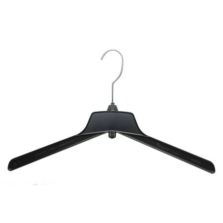 Hanger Central Outerwear Hangers Recycled Plastic Heavy Duty Thin Break Resistant with Polished Metal Swivel Hooks (25, 15
