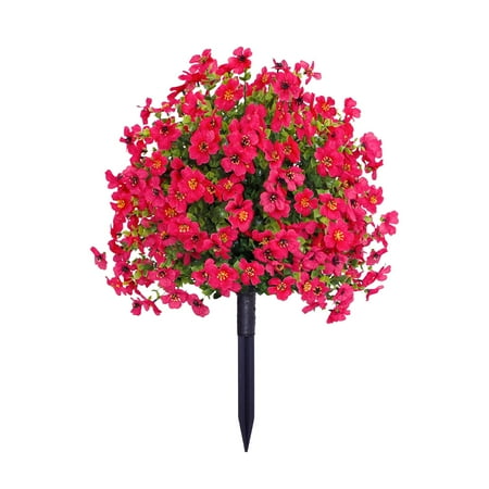 Sulaicai Artificial Violet Topiary Ball with Spikes UV Resistant Faux Flower Bush for Outdoor Garden Porch & Patio All-Season Spring Summer Decor