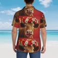 thumbnail image 4 of Balery White And Red Daisy Cow Camisas hawaianas de manga corta para hombre, camisas playeras de corte holgado, camisas de vacaciones con botones,Medium, 4 of 7