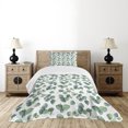 thumbnail image 4 of Ambesonne Leaf Quilted Bedspread Set 2 Pcs, Watercolor Eucalyptus Art, Twin Size, Green Pale Brown White, 4 of 5
