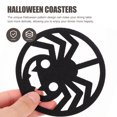 thumbnail image 3 of 12pcs Halloween Cup Mat Hollow Designed Placemat Felt Dinner Table Decor, 3 of 8