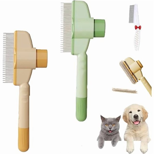 HAYAN Avatore Zenbrush, Zenbrush Cat Comb, Zen Brush for Cats, Pet Hair Removal Combs with Long & Short Stainless Steel Teeth for Shedding, Multifunctional Pet Hair Removal Comb (2pcs Mix)