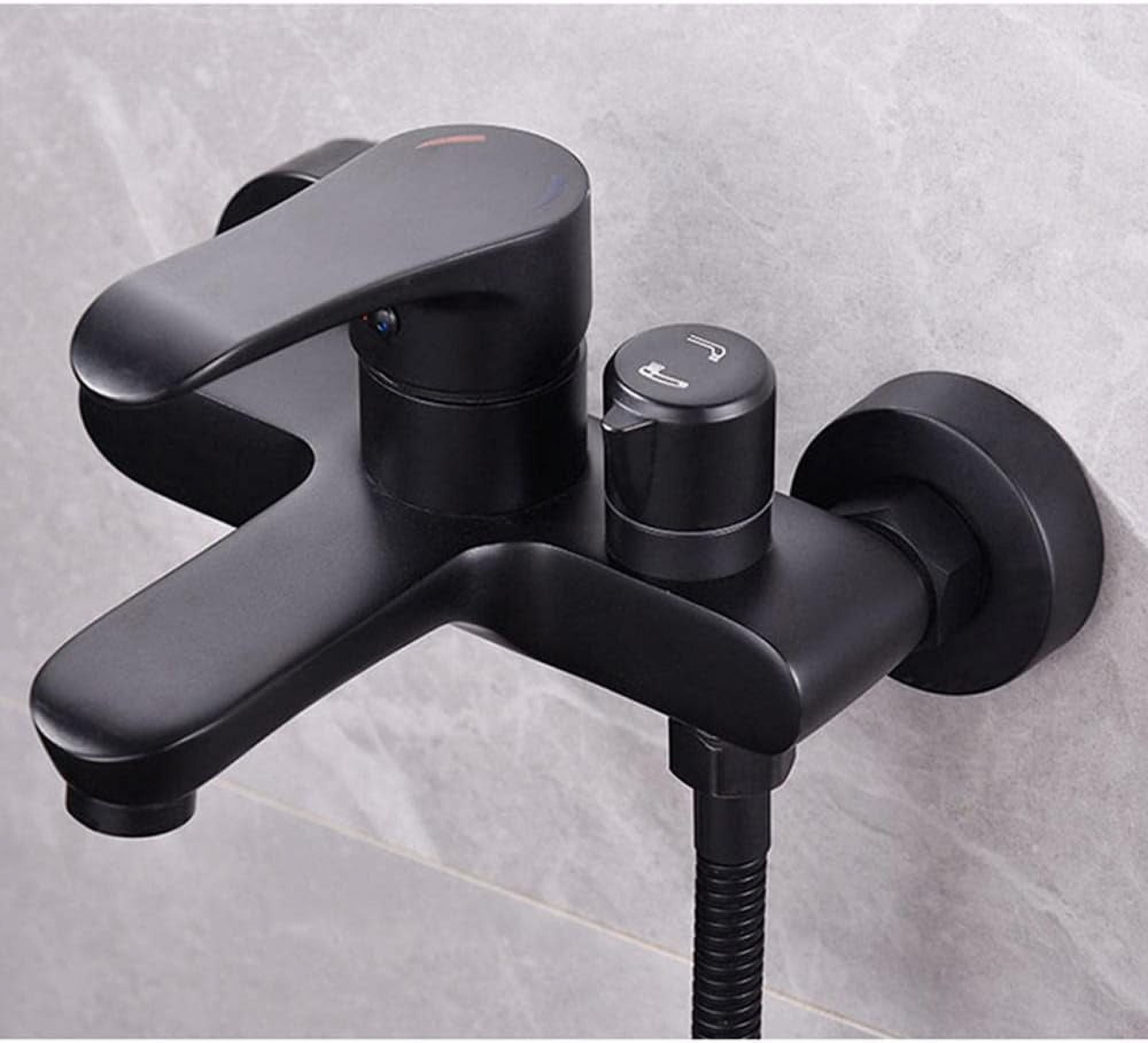 bathtub faucet Wall Mounted Bathtub Faucet with Shower Black Bath Dark Bath Shower Brass Cold and Hot Water Bathtub Faucet with Shower-C