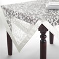 thumbnail image 1 of Saro Lifestyle 3713.VN84S 84 in. Embroidered Geometric Square Design Sheer Tablecloth Topper, Vanilla, 1 of 1