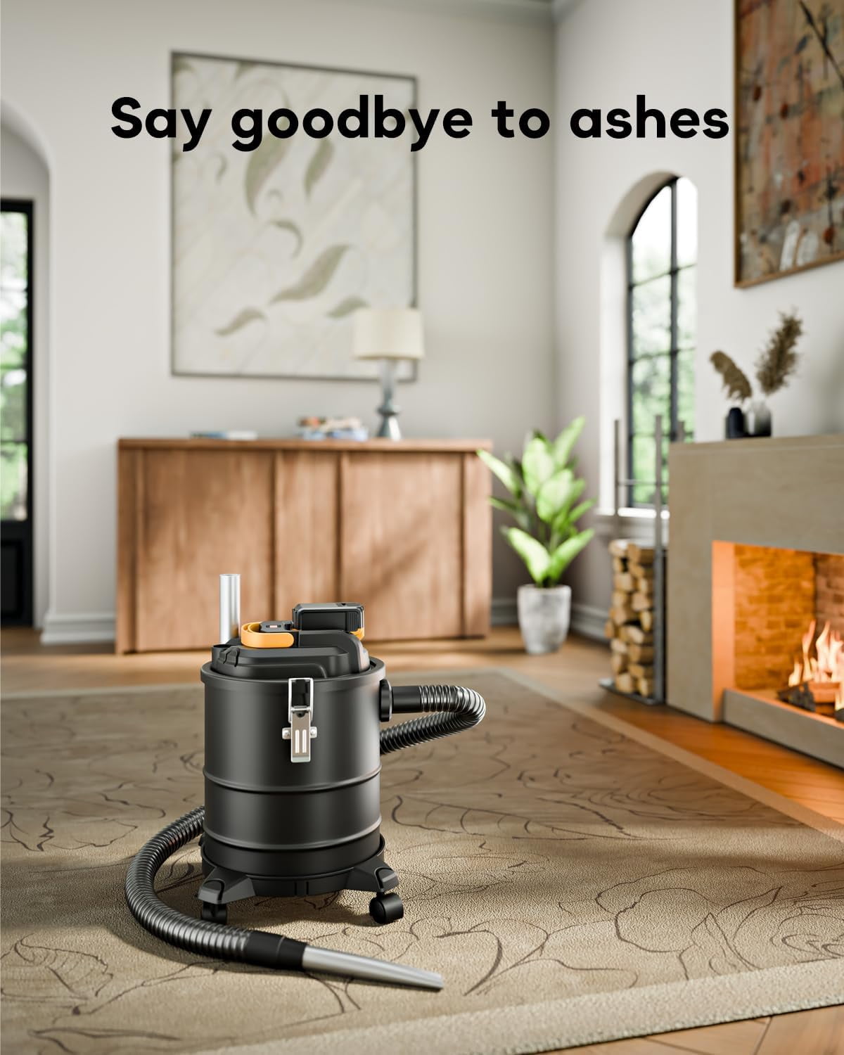 20V Cordless 4 Gallon Ash Vacuum Cleaner, for Dewalt 20V Max Battery, Portable Bbq Fireplace Vacuum (Bare Tool)