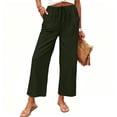 thumbnail image 2 of Tqcoqu Womens Casual Pants Loose High Waist Cropped Palazzo Beach Pants Summer Outfits 2026 Trendy,Army Green Women's S-XXL, 2 of 7