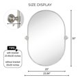 thumbnail image 6 of Oval Brushed Nickel Pivot Bathroom Mirror Pill Shaped Tilting Bathroom Vanity Mirror 20x30", 6 of 6