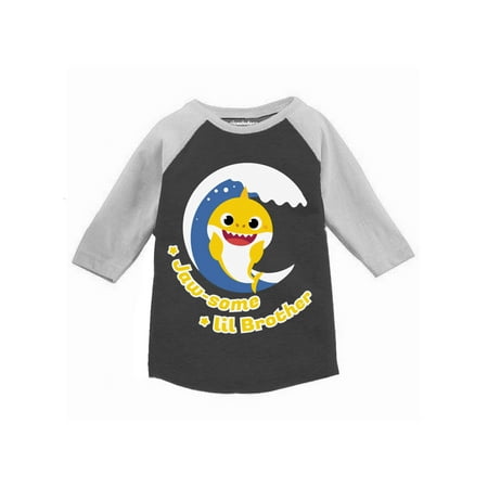 

Baby Shark T-Shirt for Toddler Boys - Jaw-Some Lil Brother Shark Long Sleeve Tee - 2t 3t 4t 5t